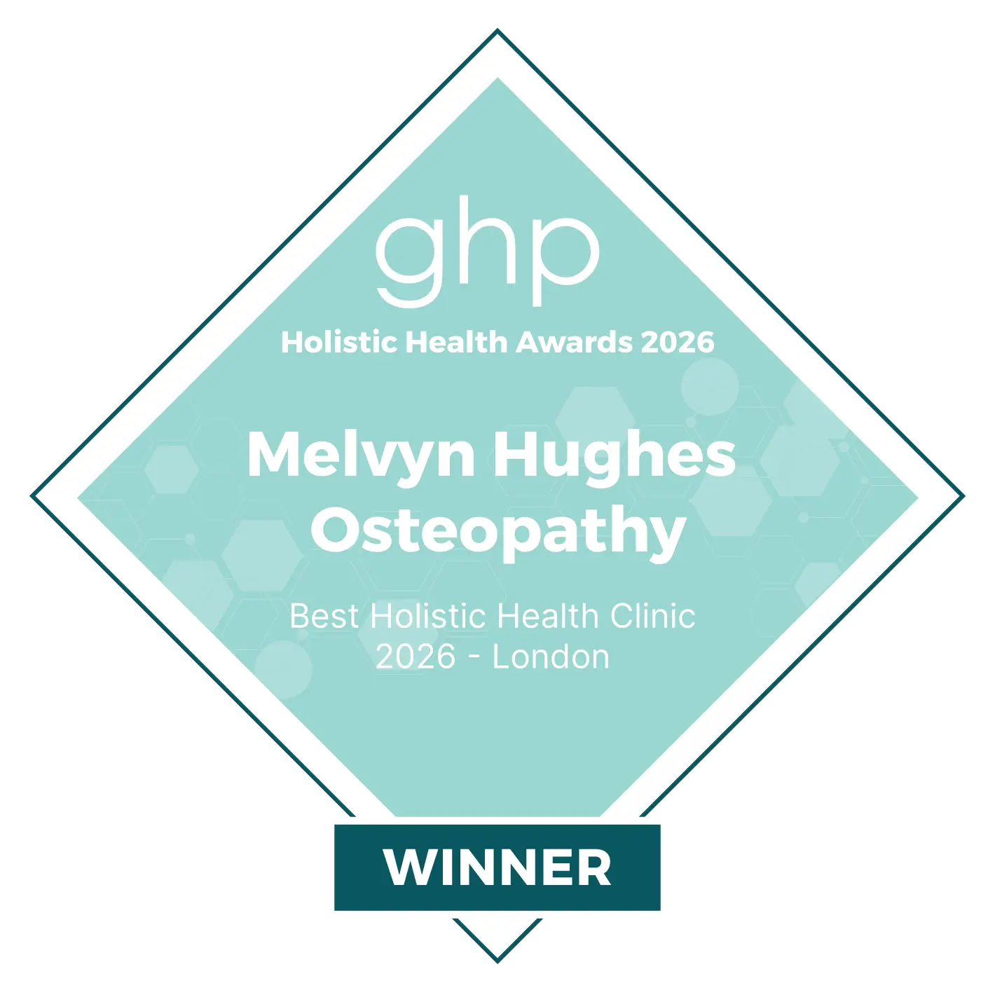 Melvyn Hughes Osteopathy Holistic Health Awards Winners Badge 2026